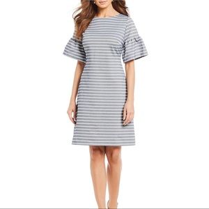 Ivanka Trump Stripe Jacquard Knit Shift Dress 10